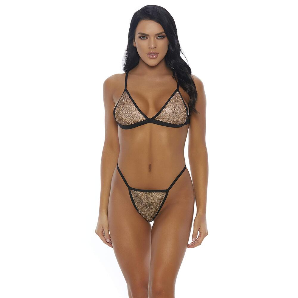 9938 Standard Sea Gold Embellished Bikini Set, L